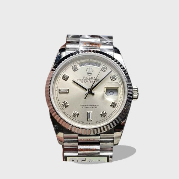 데이데이트 실버 옴브레 다이얼 화이트 골드 금통 /QF v5 /36mm /2836무브먼트 /140g 텅스텐