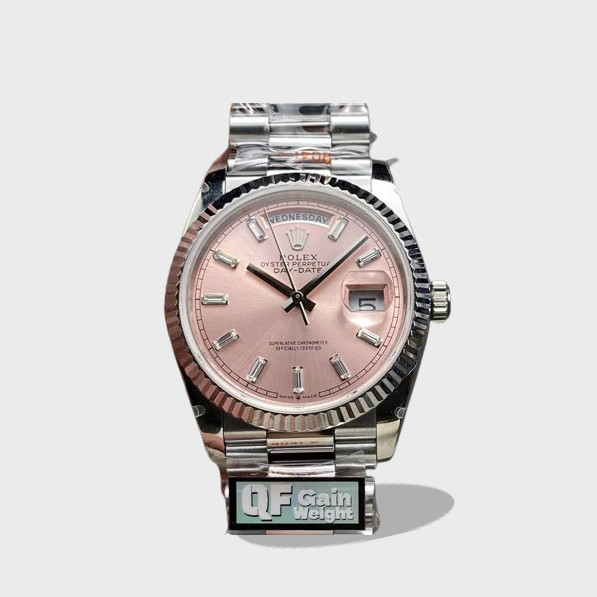 데이데이트 핑크 다이아 다이얼 화이트 골드 금통 /QF v5 /36mm /2836무브먼트 /140g 텅스텐
