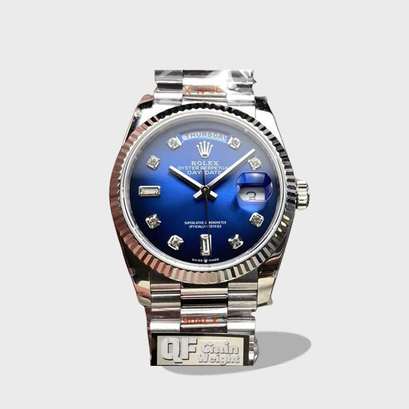 데이데이트 청판 옴브레 다이얼 화이트 골드 금통 /QF v5 /36mm /2836무브먼트 /140g 텅스텐