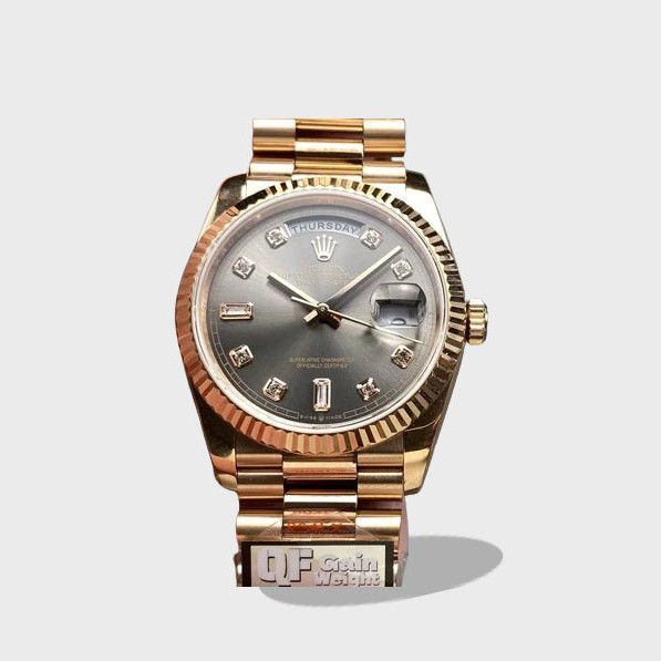 데이데이트 그레이 옴브레 다이얼 로즈골드 금통 /QF v5 /36mm /2836무브먼트 /140g 텅스텐