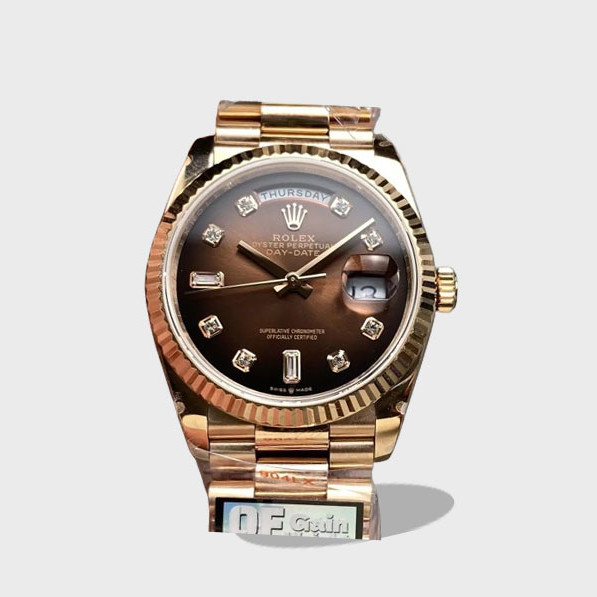 데이데이트 브라운 옴브레 다이얼 로즈골드 금통 /QF v5 /36mm /2836무브먼트 /140g 텅스텐