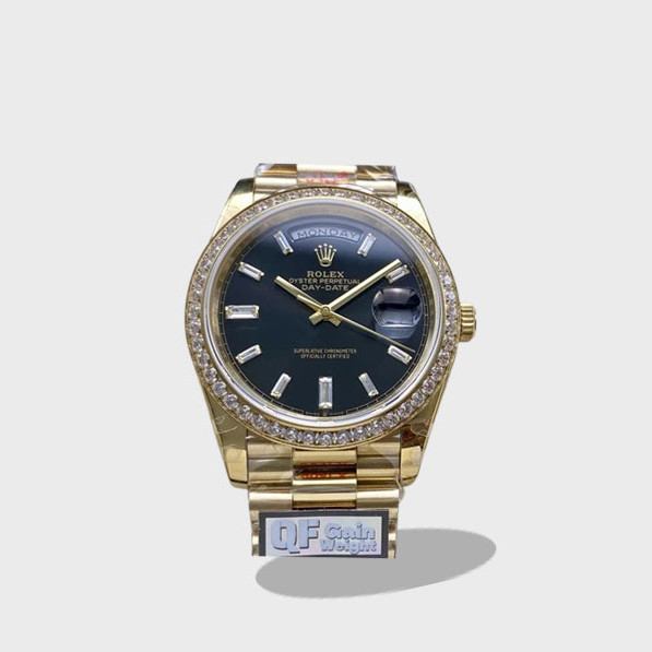 데이데이트 검판 다이아 다이얼 다이아 베젤 옐로우 골드 금통 /QF v5 /40mm /2836무브먼트 /183.4g 텅스텐