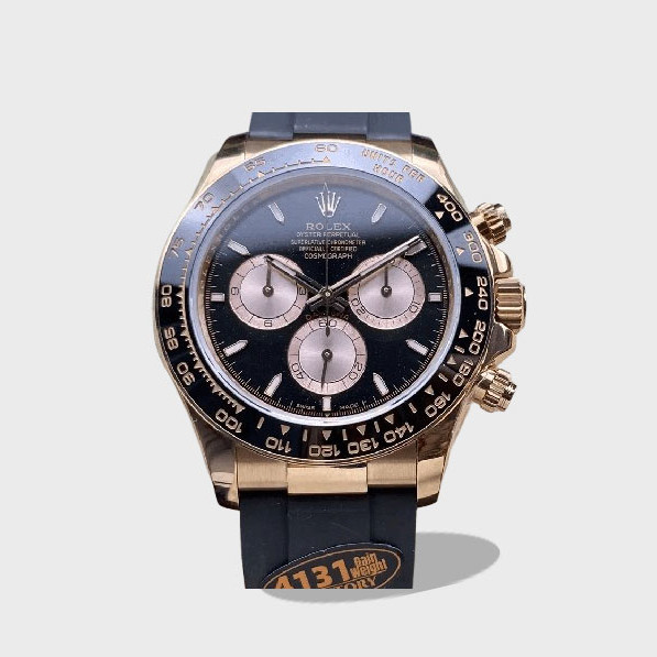 데이토나 코스모그래프 데이토나 블랙 다이얼 로즈골드 러버밴드 /QF V6 /40mm m126515 /4131무브(크로노 기능 구현) /무게 동일 /텅스텐