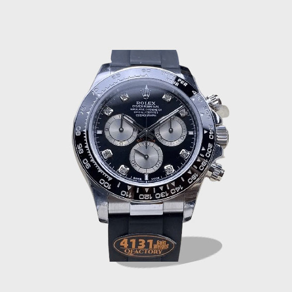 데이토나 코스모그래프 데이토나 블랙 10P 다이얼 화이트 골드 러버밴드 /QF V6 /40mm m126515 /4131무브(크로노 기능 구현) /무게 동일 /텅스텐