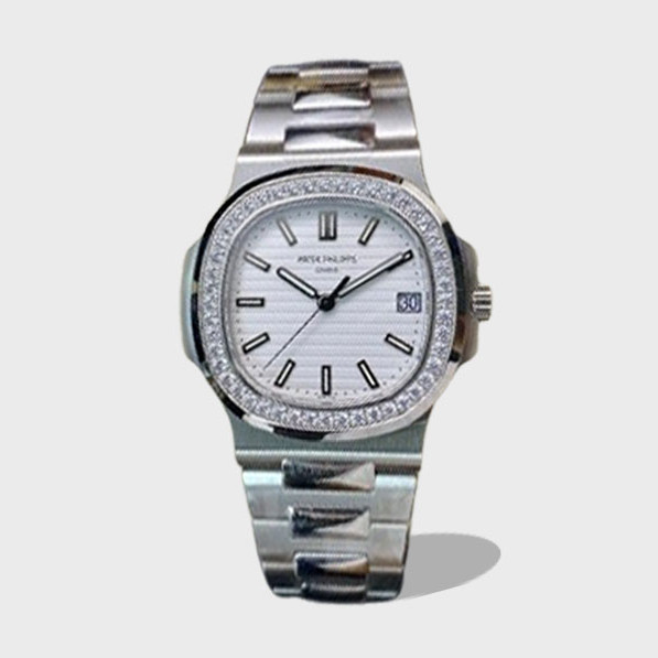 노틸러스 화이트 피아노 다이얼 다이아 베젤 / PPF 5711 / 40mm / 324SC 무브, 사이즈 40mm