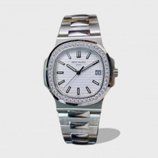 노틸러스 화이트 피아노 다이얼 다이아 베젤 / PPF 5711 / 40mm / 324SC 무브, 사이즈 40mm