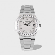 노틸러스 화이트 다이얼 바게트 다이아 베젤 / PPF 5711 / 40mm / 324SC 무브, 사이즈 40mm
