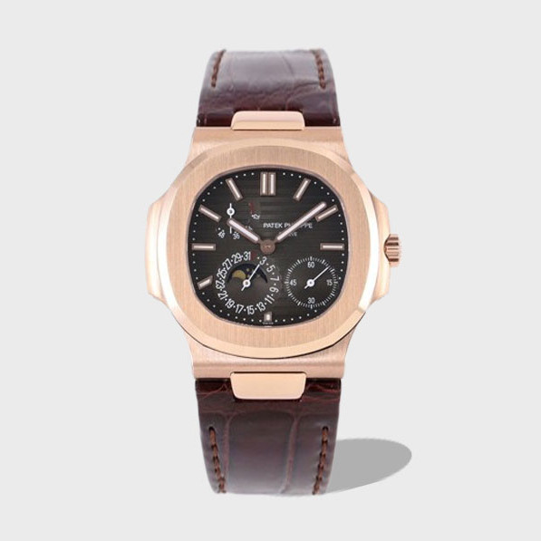 노틸러스 문페이즈 브라운 다이얼 로즈골드 악어가죽 스트랩 / ZF 5712 / 41mm / 최상급 퀄리티, 정품 대비 99% , 아시안 슈퍼 클론 240 무브먼트