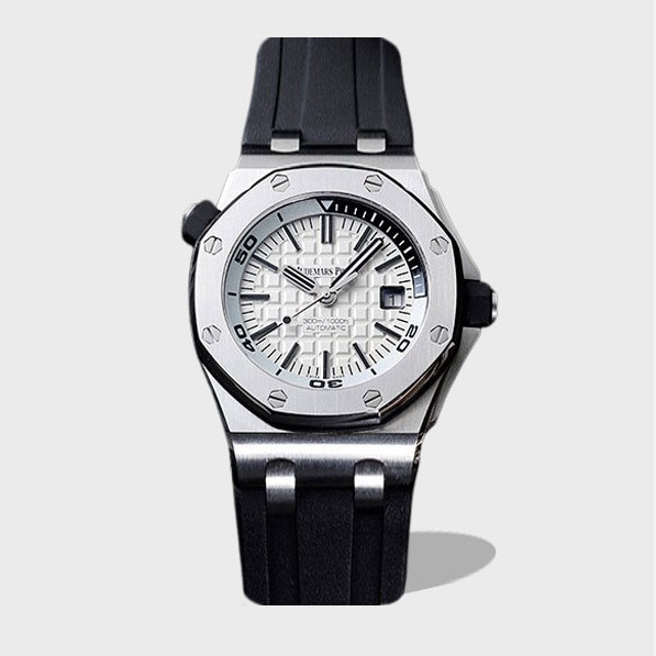 로얄오크 오프쇼어 다이버 화이트다이얼 러버밴드 / JF 15710 / 42mm / cal.3120 무브먼트로 업그레이드!
