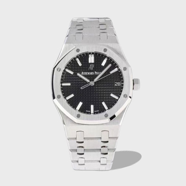 로얄오크 스틸 블랙 다이얼 15500 / ZF 15500ST / 41mm / cal.4302 무브먼트로 업그레이드! 41mm*10.4mm