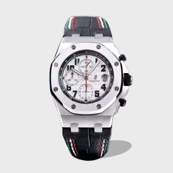 로얄오크 오프쇼어 화이트 블랙 레더스트랩 / JF 26170ST / 42mm*16mm