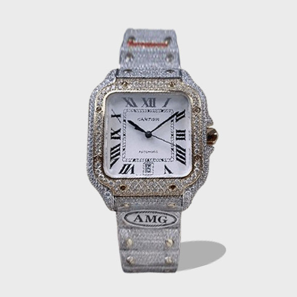 산토스 버스트다운 흰판 / AMG Santos Series / 40mm / 9015 무브먼트, 4555개 세팅