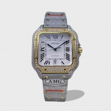 산토스 버스트다운 흰판 콤비 / AMG Santos Series / 40mm / 9015 무브먼트, 4555개 세팅