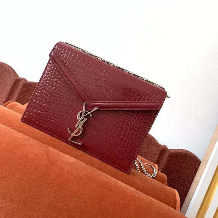 크로커다일 가죽 카산드라 체인 백 /22X16.5X5.5