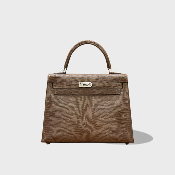 켈리 25 브라운 리자드 가죽 실버 버클 / 올수공 / 리자드가죽