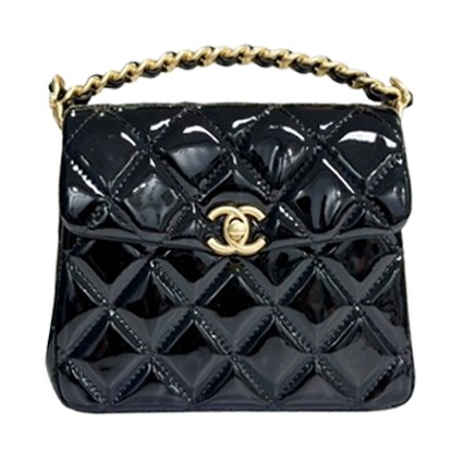 샤넬 핸들 장식의 미니 플랩 백 / 15x19x7cm