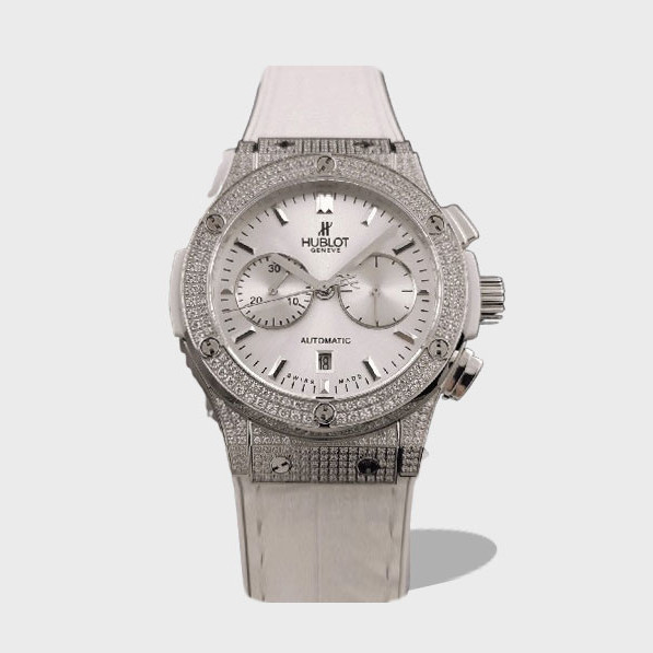 클래식 퓨전 크로노그래프 티타늄 화이트 다이얼 가죽 스트랩 / HB 521.NX.1170.LR.1704 / 45mm / Hub 7750 무브먼트