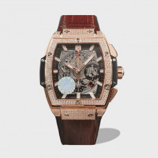 스피릿 오브 빅뱅 크로노그래프 로즈골드 풀다이아 가죽 스트랩 / NH 601.OX.0183.LR.1704 / 42mm / 맞춤형 HUB4700 자동 무브먼트